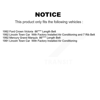 Courroie serpentine d'entraînement principal pour voiture de ville Lincoln Mercury Grand Marquis Ford Crow