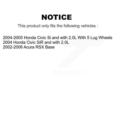 Kit de Rotors d'étrier de frein à disque avant et de plaquettes en céramique pour Honda Civic Acura RSX