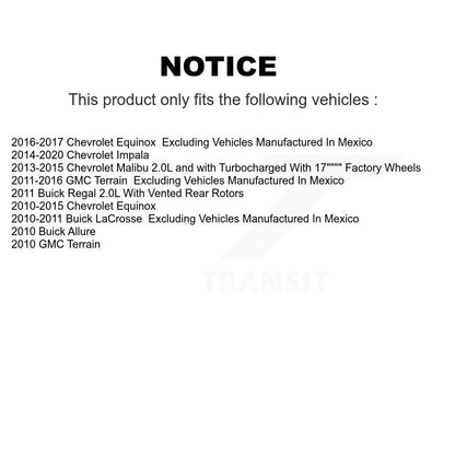 Kit de plaquettes en céramique pour étrier de frein à disque avant, pour Chevrolet Equinox GMC Terrai