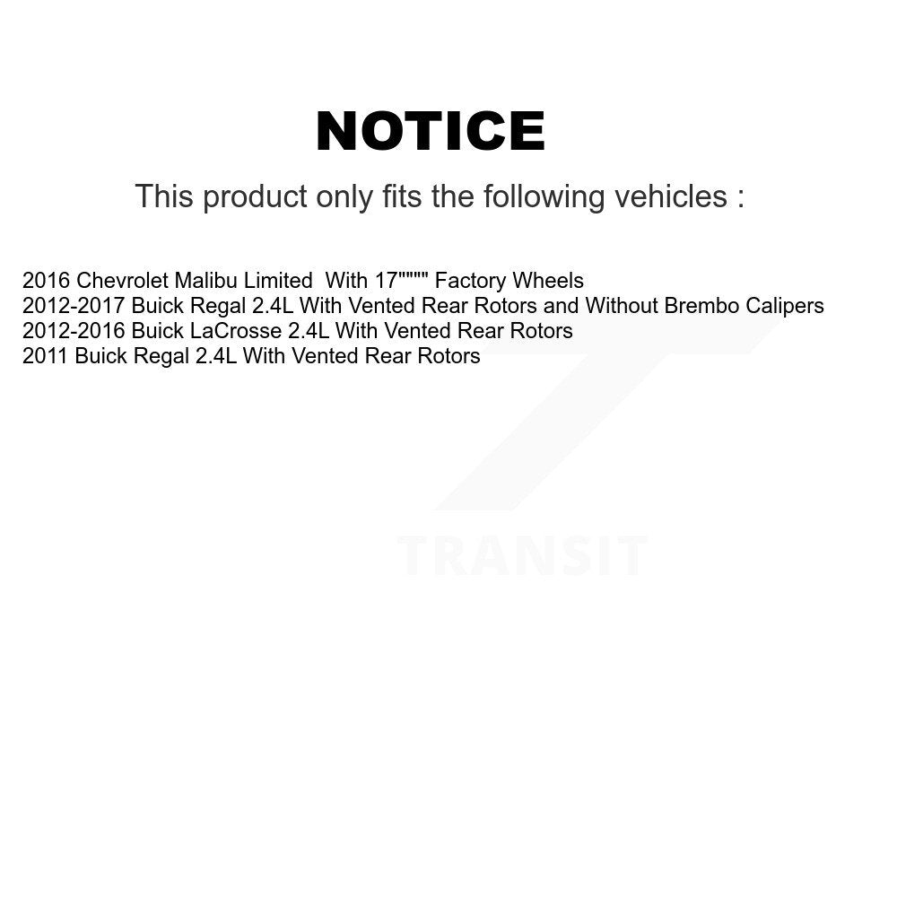 Rotor d'étrier de frein avant et Kit de plaquettes en céramique pour Buick Regal LaCrosse Chevrole