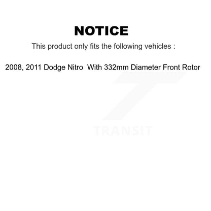 Kit de rotors d'étrier de frein à disque avant et de plaquettes en céramique pour Dodge Nitro KC8-100040