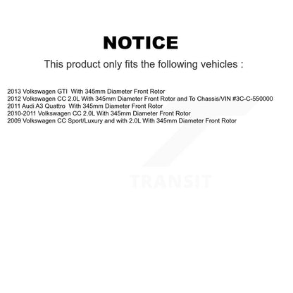 Kit de plaquettes en céramique pour Rotors d'étrier de frein avant, pour Volkswagen CC GTI Audi A3 Quattr