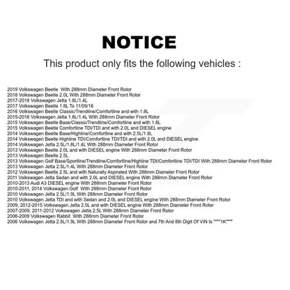 Kit de plaquettes en céramique pour Rotors d'étrier de frein avant, pour Volkswagen Jetta Golf Beetle Aud