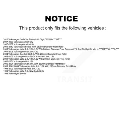 Kit de plaquettes en céramique pour Rotors d'étrier de frein avant, pour Volkswagen Jetta Beetle Golf Cit