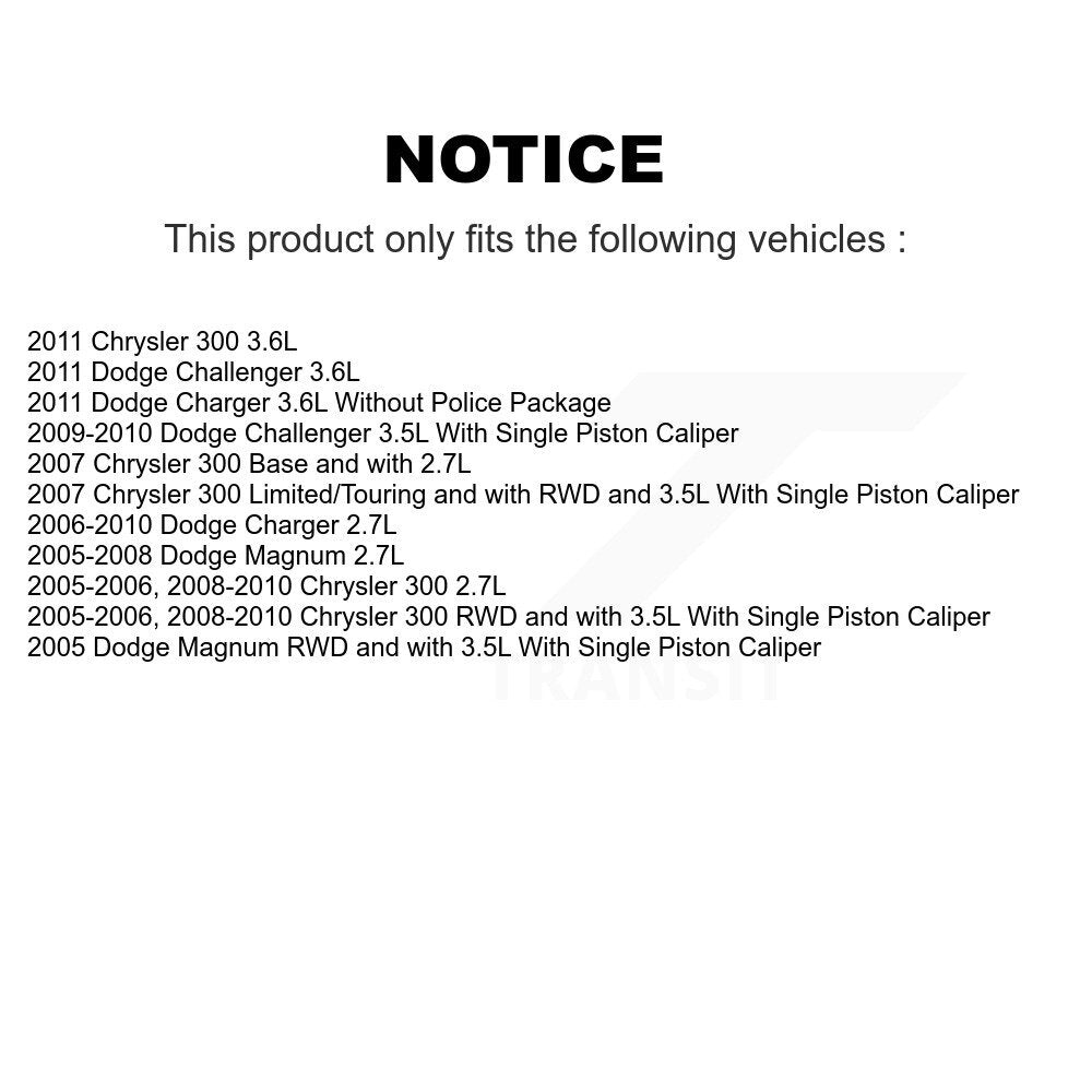 Kit de plaquettes en céramique pour Rotors d'étrier de frein avant, pour Dodge Chrysler 300 Charger Magnu
