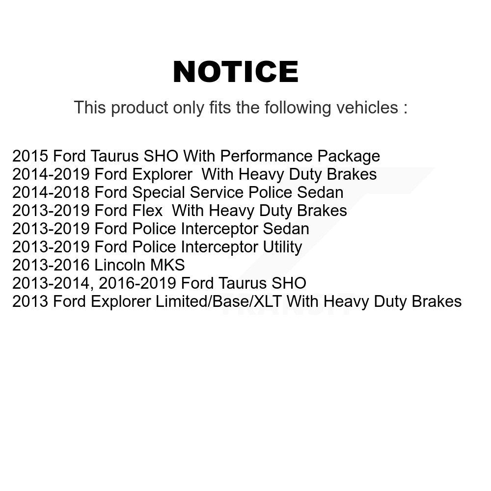 Kit de Rotor d'étrier de frein avant et de plaquettes en céramique, pour Ford Explorer Flex Taurus Polic