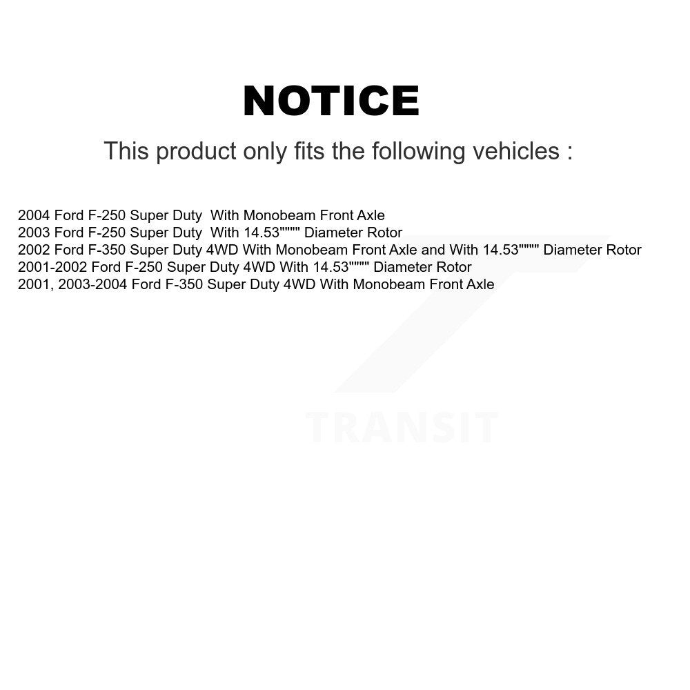 Kit de Rotor d'étrier de frein à disque avant et de plaquettes en céramique, pour Ford F-350 Super Duty F-25