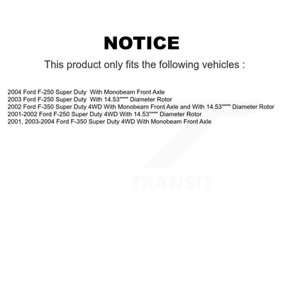 Kit de Rotor d'étrier de frein à disque avant et de plaquettes en céramique, pour Ford F-350 Super Duty F-25