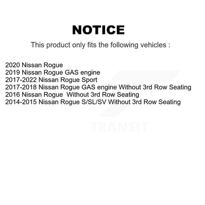 Kit de rotors d'étrier de frein à disque avant et de plaquettes en céramique pour Nissan Rogue Sport