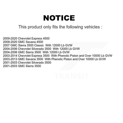 Kit de plaquettes en céramique pour Rotors d'étrier de frein avant, pour Chevrolet GMC Express 3500 Savan