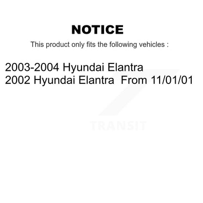 Kit de rotors d'étrier de frein à disque avant et de plaquettes en céramique pour Hyundai Elantra
