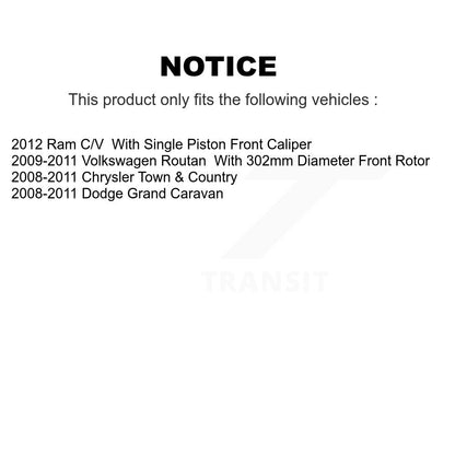 Kit de plaquettes en céramique pour Rotors d'étrier de frein avant, pour Dodge Grand Caravan Chrysler Tow