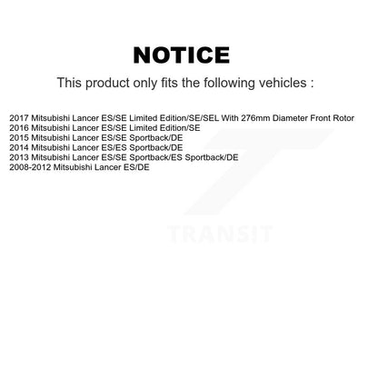Kit de rotors d'étrier de frein à disque avant et de plaquettes en céramique pour Mitsubishi Lancer