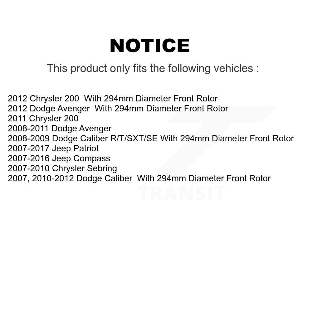 Kit de plaquettes en céramique pour étrier de frein avant, pour Jeep Patriot Dodge Compass Calibe