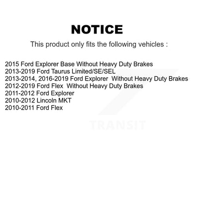Rotor d'étrier de frein arrière et Kit de plaquettes en céramique pour Ford Explorer Flex Taurus Lincol