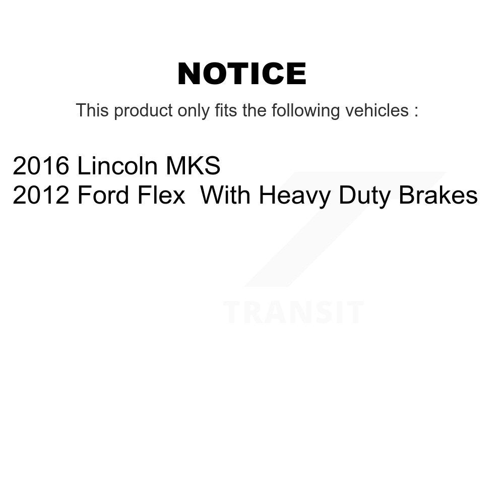 Kit de rotors d'étrier de frein à disque arrière et de plaquettes en céramique pour Ford Flex Lincoln MKS