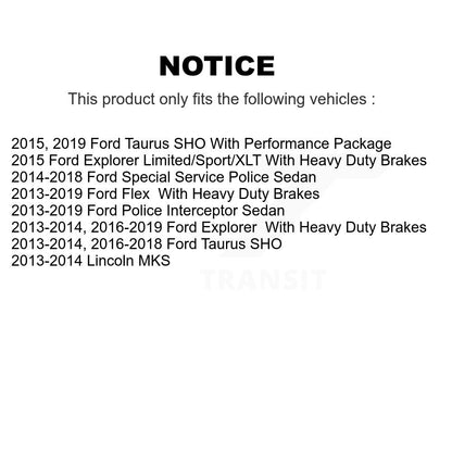 Rotors d'étrier de frein arrière et Kit de plaquettes en céramique pour Ford Explorer Flex Taurus Polic