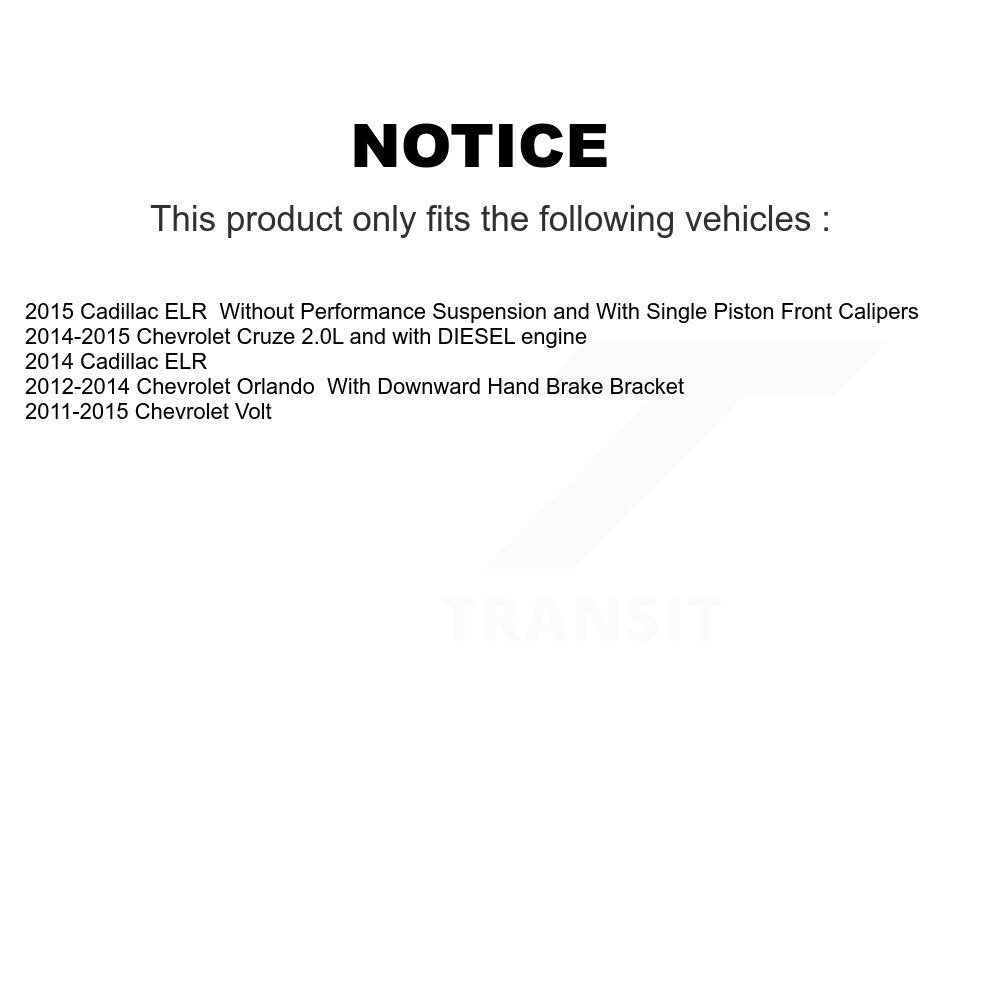 Rotors d'étrier de frein arrière et Kit de plaquettes en céramique pour Chevrolet Cruze Orlando Volt EL
