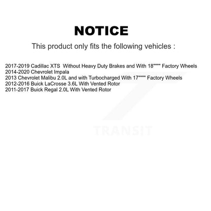 Kit de plaquettes en céramique pour Rotor d'étrier de frein arrière, pour Chevrolet Impala Buick Regal Malib