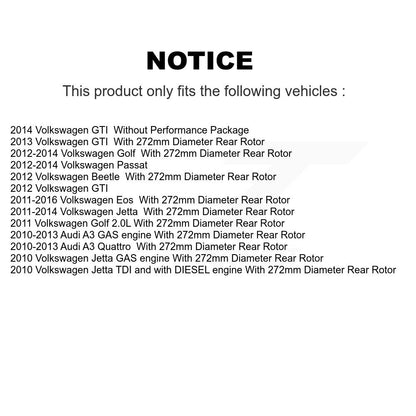 Rotor d'étrier de frein arrière et Kit de plaquettes en céramique, pour Volkswagen Jetta Golf Passat Aud