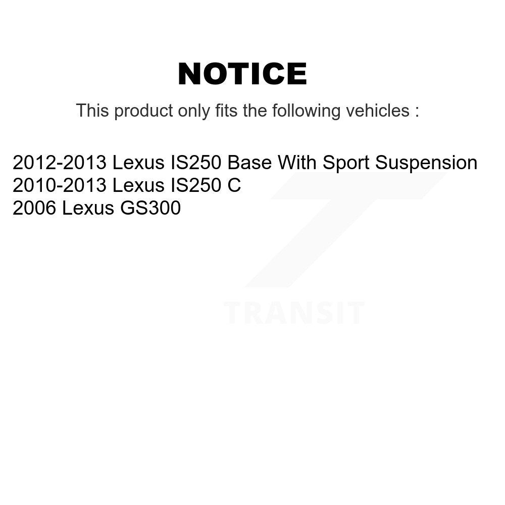 Kit de rotors d'étrier de frein à disque arrière et de plaquettes en céramique pour Lexus IS250 GS300