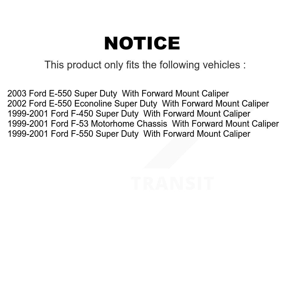 Kit de Rotor d'étrier de frein arrière et de plaquettes en céramique, pour Ford E-550 Super Duty F-450 F-55