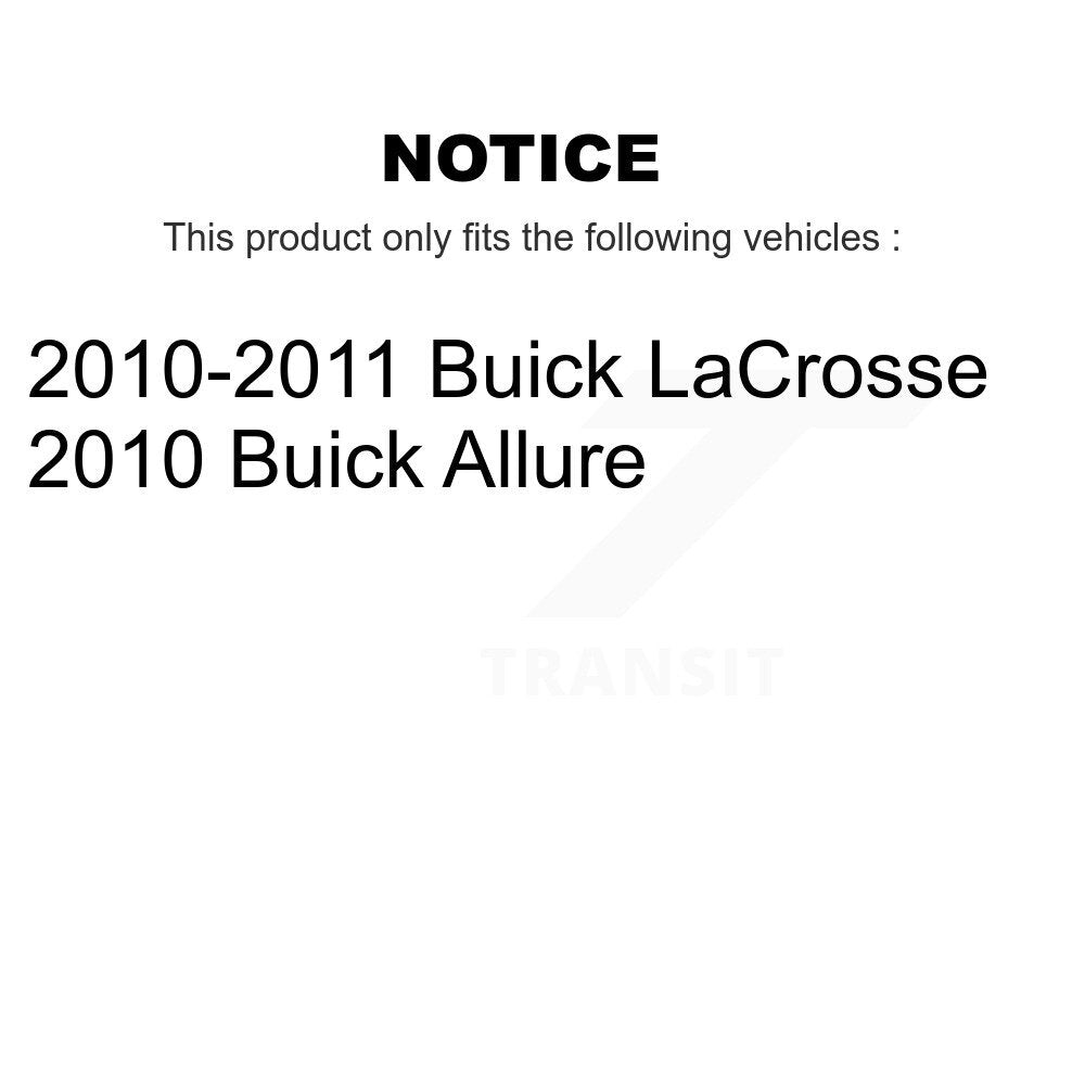 Kit de rotors d'étrier de frein à disque arrière et de plaquettes en céramique pour Buick LaCrosse Allure