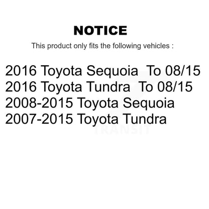 Kit de rotors d'étrier de frein à disque arrière et de plaquettes en céramique pour Toyota Tundra Sequoia