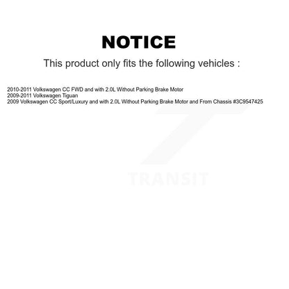 Kit de rotors d'étrier de frein à disque arrière et de plaquettes en céramique pour Volkswagen Tiguan CC