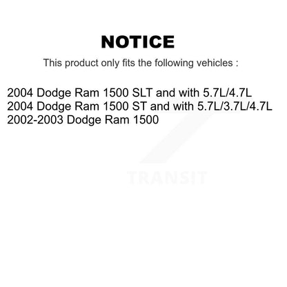 Kit de rotors d'étrier de frein à disque arrière et de plaquettes en céramique pour Dodge Ram 1500