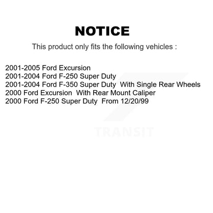 Rotors d'étrier de frein à disque arrière et Kit de plaquettes en céramique pour Ford F-350 Super Duty F-25