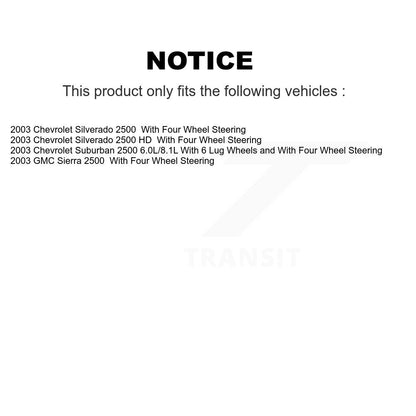 Rotor d'étrier de frein arrière et Kit de plaquettes en céramique pour Chevrolet Silverado 2500 HD GM