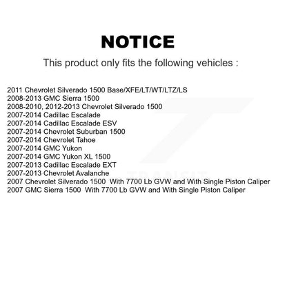 Kit de plaquettes en céramique pour étrier de frein arrière, pour Chevrolet GMC Sierra 1500 Silverad