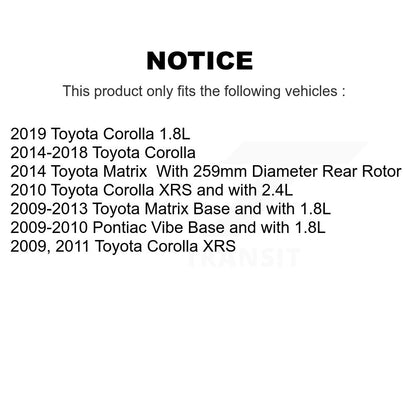 Kit de plaquettes en céramique pour Rotors d'étrier de frein arrière, pour Toyota Corolla Matrix Pontiac Vib