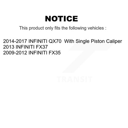 Kit de rotors d'étrier de frein à disque arrière et de plaquettes en céramique pour INFINITI FX35 2009-2012