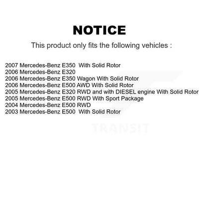 Kit de Rotor d'étrier de frein à disque arrière et de plaquettes en céramique, pour Mercedes-Benz E350 E320 E50