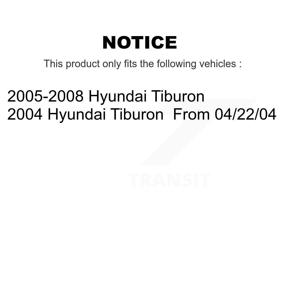 Kit de rotors d'étrier de frein à disque arrière et de plaquettes en céramique pour Hyundai Tiburon