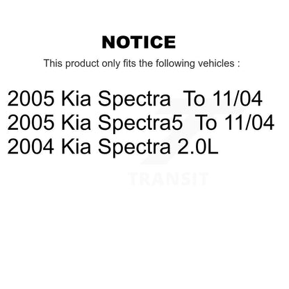 Kit de rotors d'étrier de frein à disque arrière et de plaquettes en céramique pour Kia Spectra Spectra5