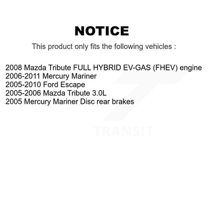 Rotor d'étrier de frein arrière et Kit de plaquettes en céramique, pour Ford Escape Mazda hommage Mercur