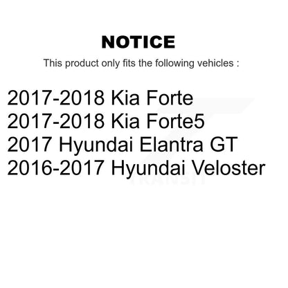 Rotors d'étrier de frein à disque arrière et Kit de plaquettes en céramique pour Hyundai Veloster Elantra G