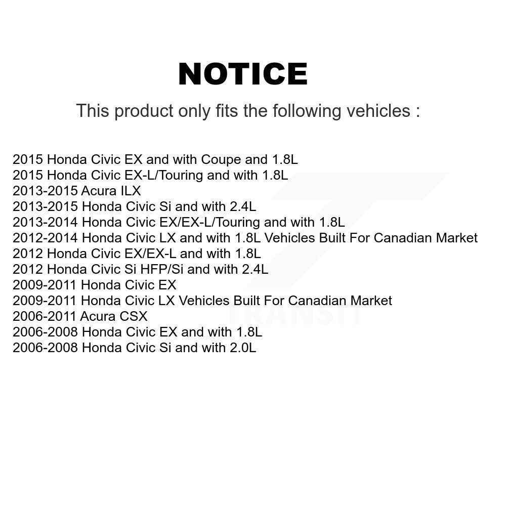 Rotors d'étrier de frein à disque arrière et Kit de plaquettes en céramique pour Honda Civic Acura CSX IL