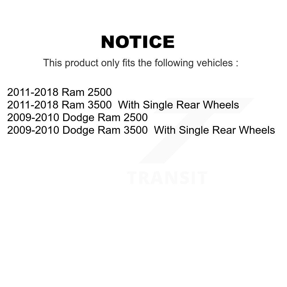 Kit de rotors d'étrier de frein à disque arrière et de plaquettes en céramique pour Ram 3500 2500 Dodge