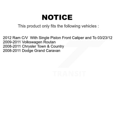 Kit de plaquettes en céramique pour Rotor d'étrier de frein arrière, pour Dodge Grand Caravan Chrysler Town