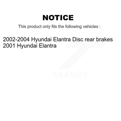 Kit de rotors d'étrier de frein à disque arrière et de plaquettes en céramique pour Hyundai Elantra