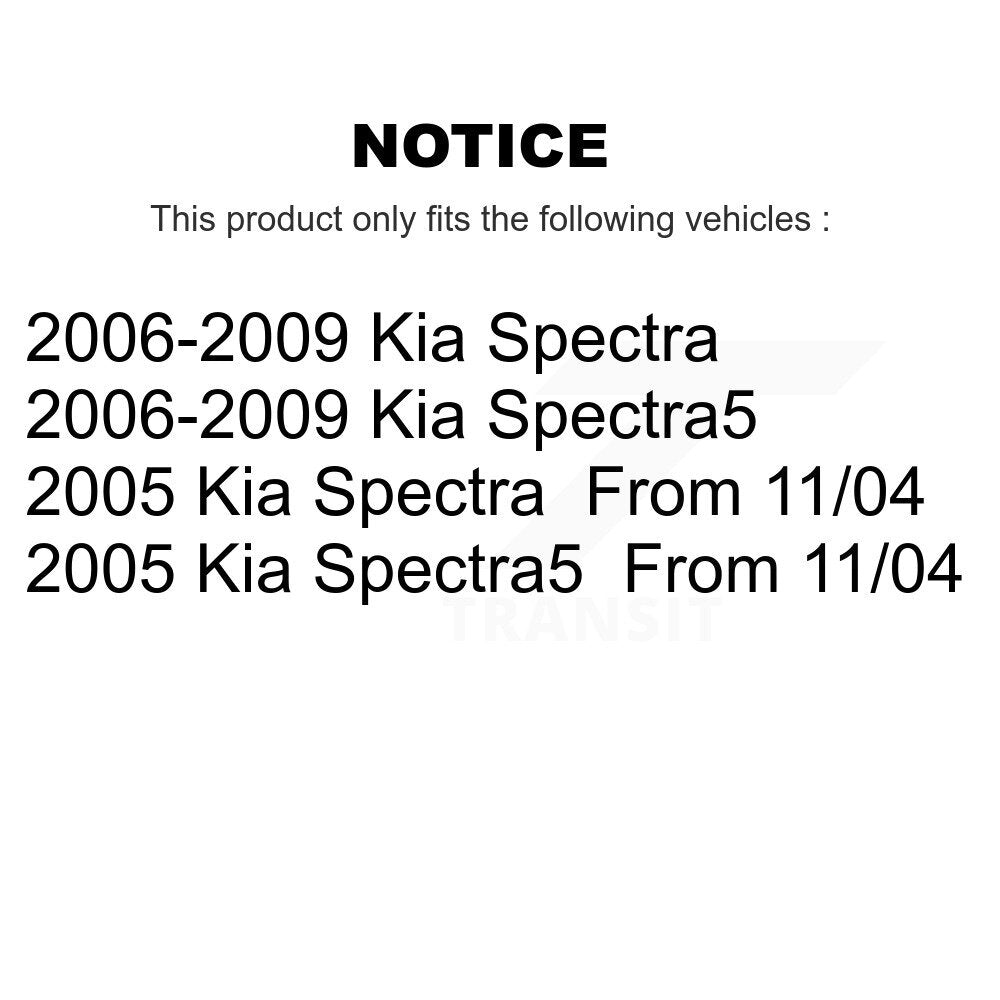 Rotor d'étrier de frein avant et arrière et Kit de plaquettes en céramique (10 pièces) pour Kia Spectra Spectra