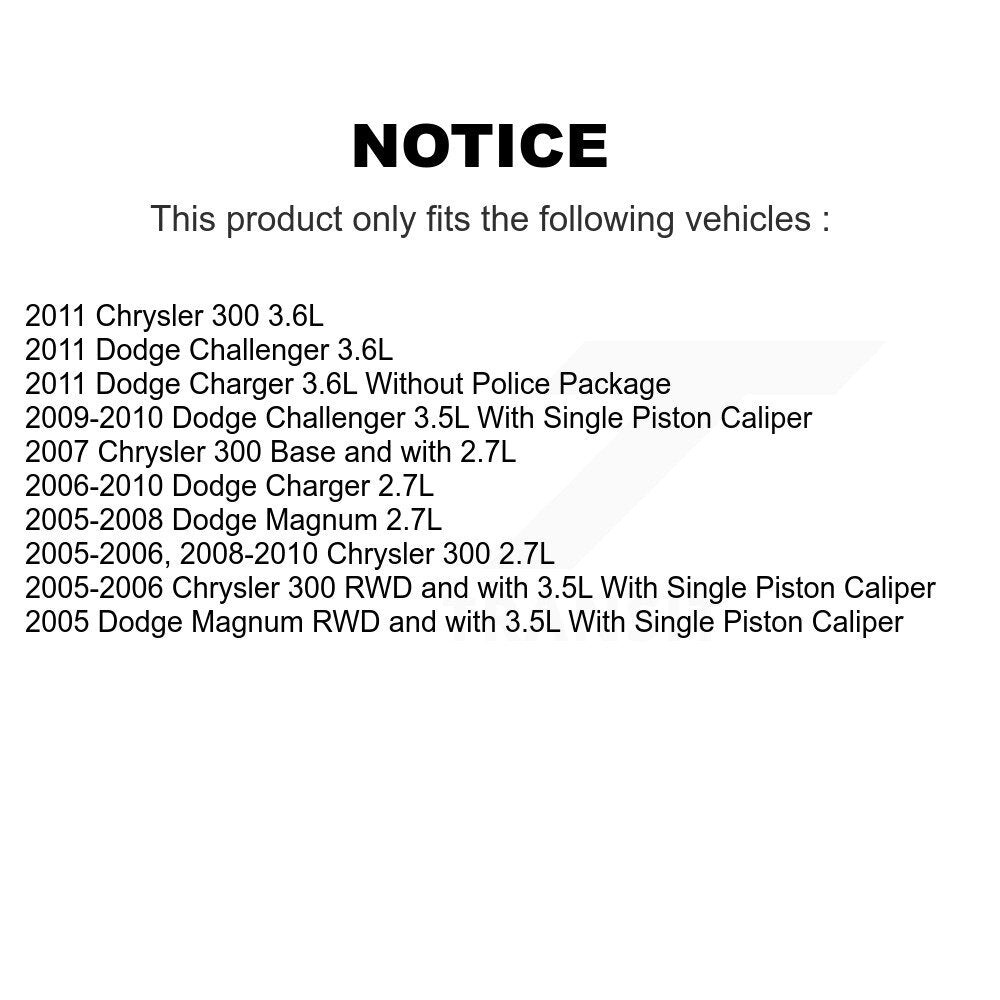 Kit de Rotor d'étrier de frein avant et arrière et plaquettes en céramique (10 pièces) pour Dodge Chrysler 30