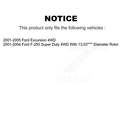 Kit de plaquettes en céramique pour Rotors d'étrier de frein avant et arrière (10 pièces) pour Ford F-250 Super Dut