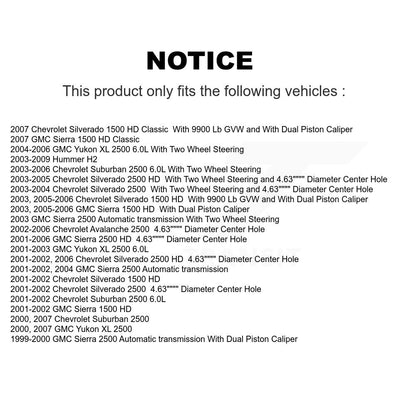 Rotor d'étrier de frein avant et arrière et Kit de plaquettes en céramique (10 pièces) pour GMC Chevrolet Sierr