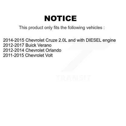 Kit de plaquettes en céramique pour Rotors d'étrier de frein avant, pour Chevrolet Cruze Buick Verano Vol