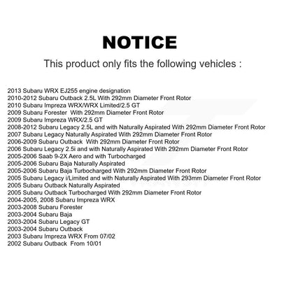 Kit de plaquettes en céramique de Rotor de fente de foret d'étrier de frein avant pour Subaru Outback Foreste